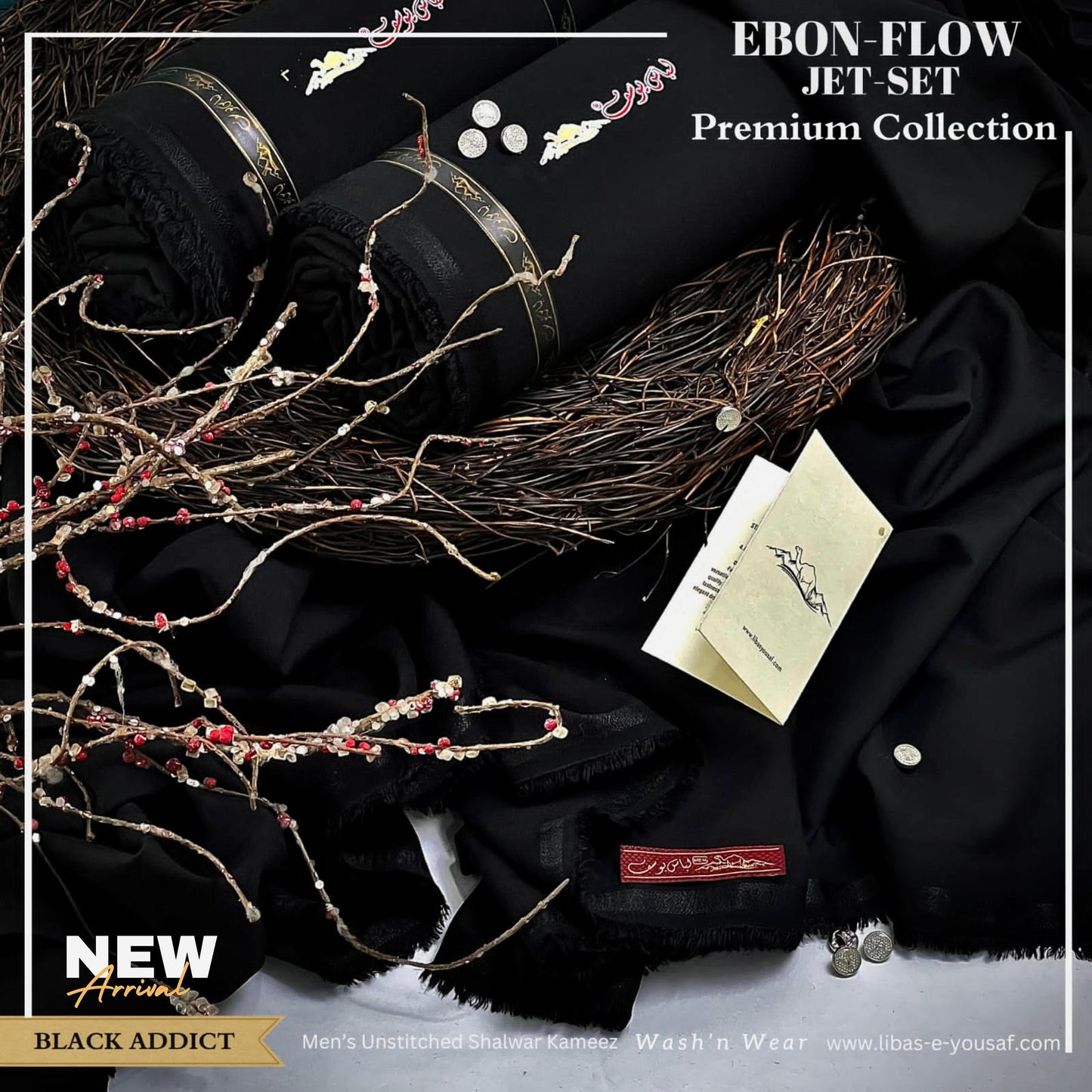 Premium Black Elegance β Luxurious Fabric Guaranteed